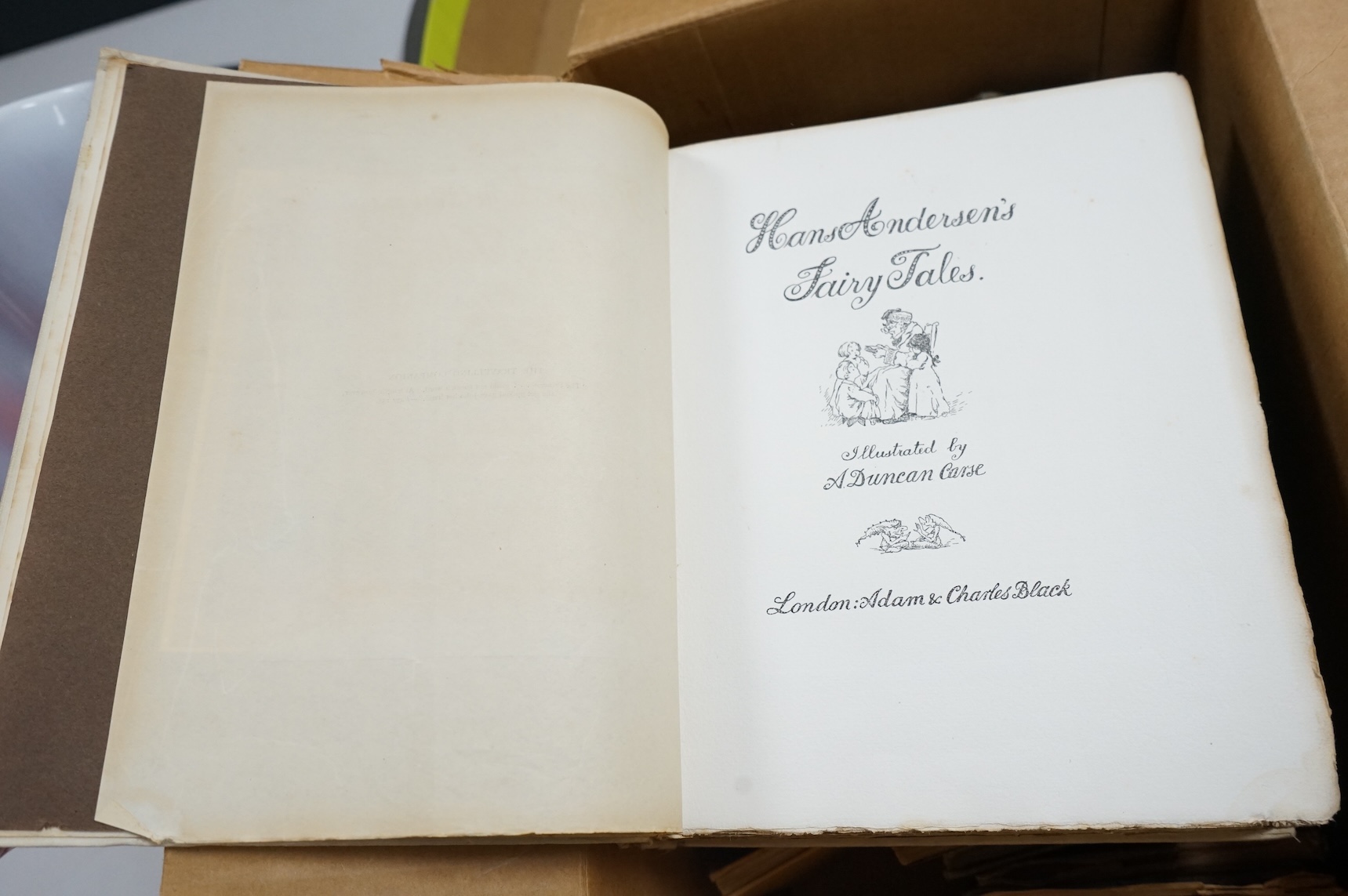 Andersen, Hans Christian - Fairy Tales. De Luxe Edition (of 250 numbered copies). coloured mounted plates and other illus. (by A. Duncan Carse); original coloured pictorial cloth, gilt top, roy. 8vo. 1912; Yeats, William